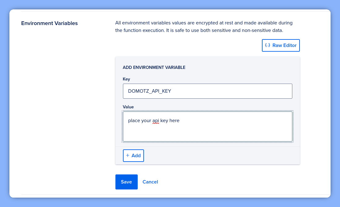 Enabling API and copying the URL